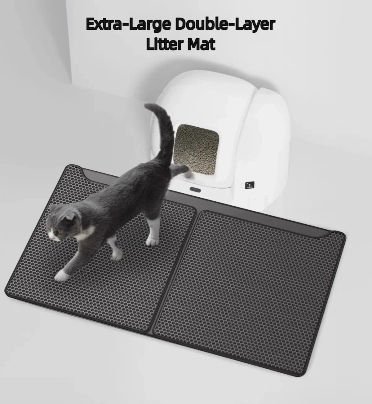 Tapis de litière double couche pour chat
