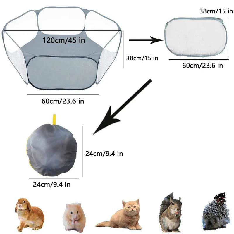 Cage portable transparente pour petits animaux de compagnie
