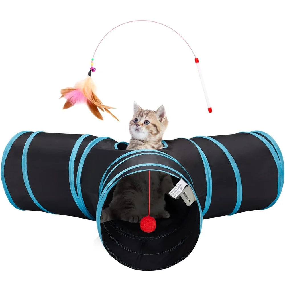 Tunnel pliable pour chats ou rongeurs
