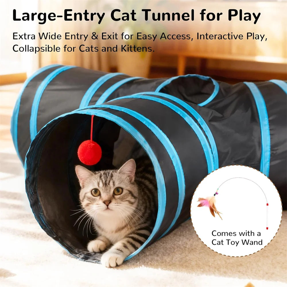 Tunnel pliable pour chats ou rongeurs