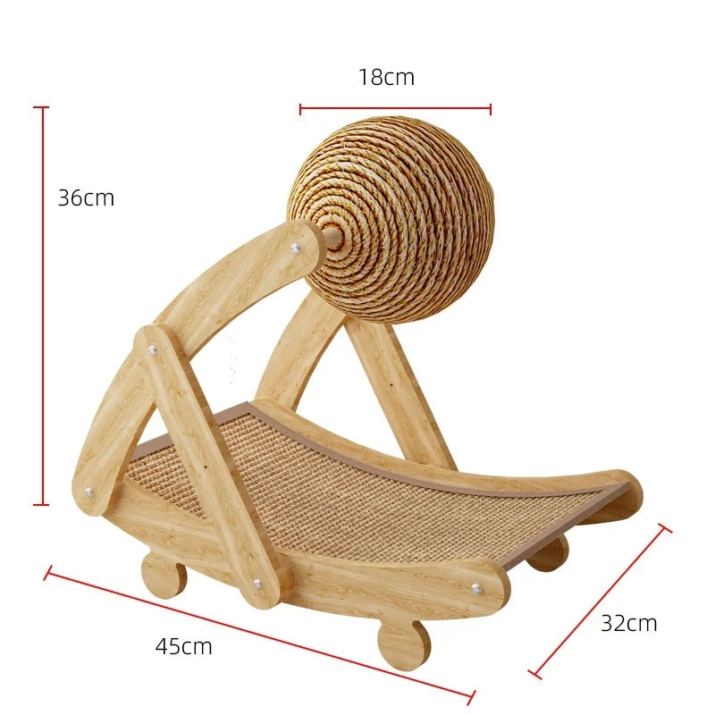 Griffoir en bois pour chat 2 en 1