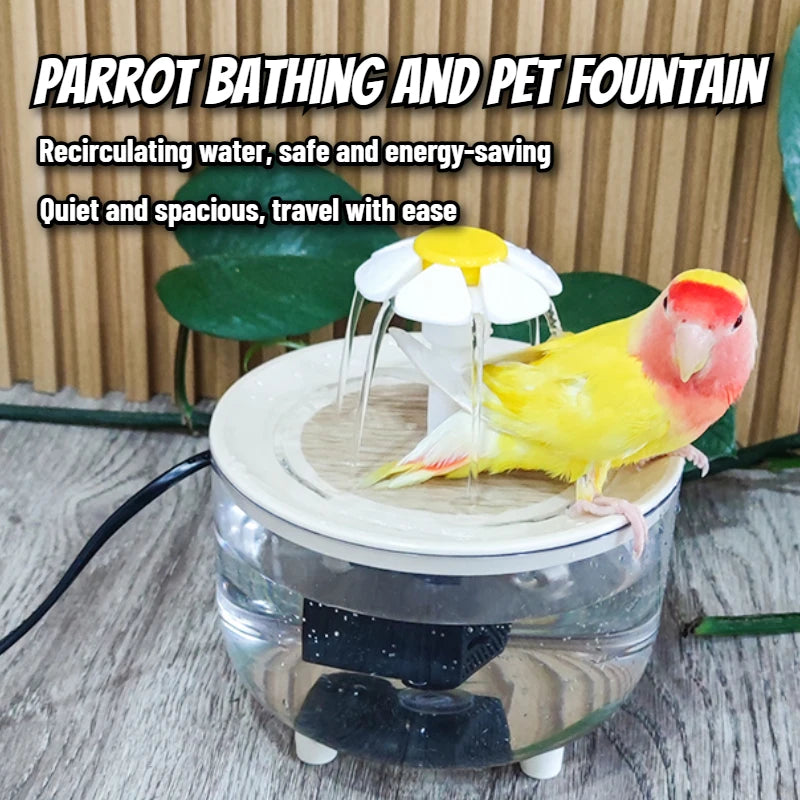 Fontaine à eau 2 en 1 pour perroquets et petits animaux
