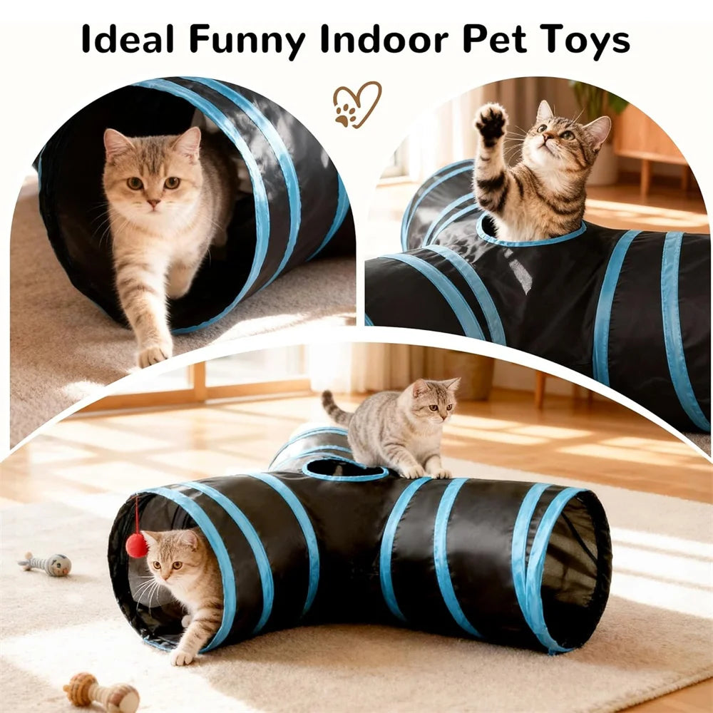 Tunnel pliable pour chats ou rongeurs