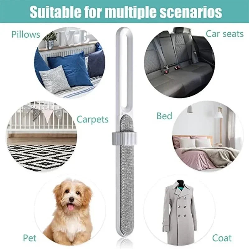 Brosse électrostatique double face pour éliminer les poils d'animaux