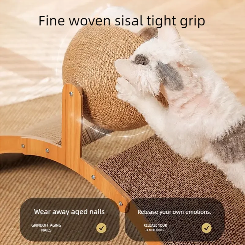 Griffoir en bois pour chat 2 en 1