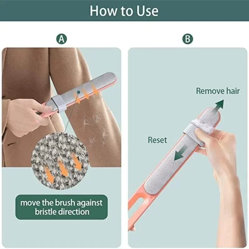 Brosse électrostatique double face pour éliminer les poils d'animaux
