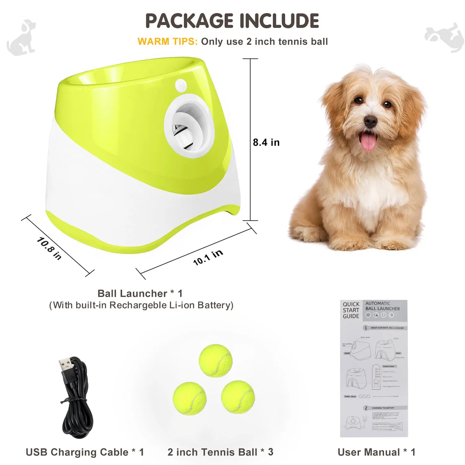 Lanceur de balles de tennis automatique pour chiens