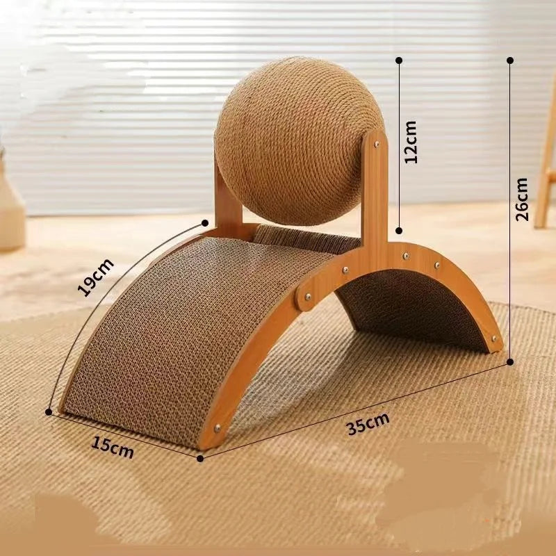 Griffoir en bois pour chat 2 en 1