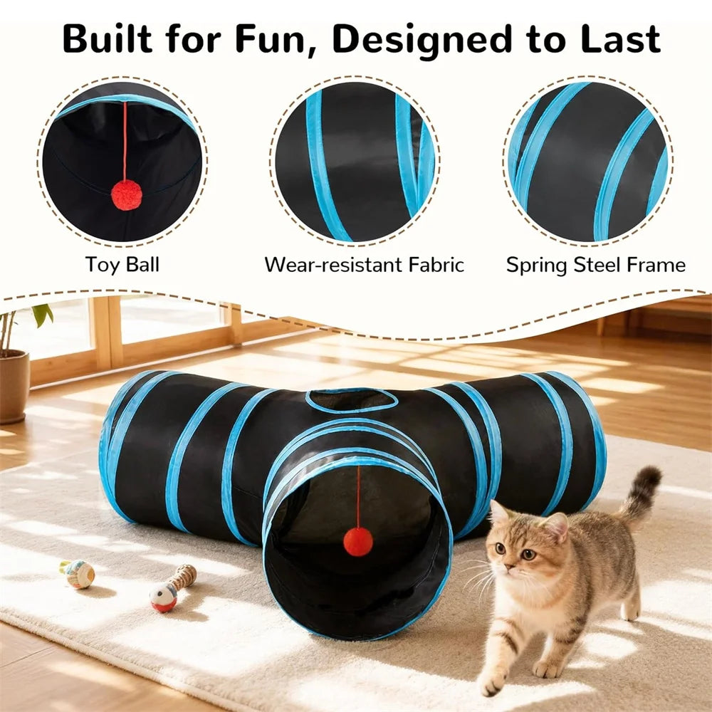 Tunnel pliable pour chats ou rongeurs