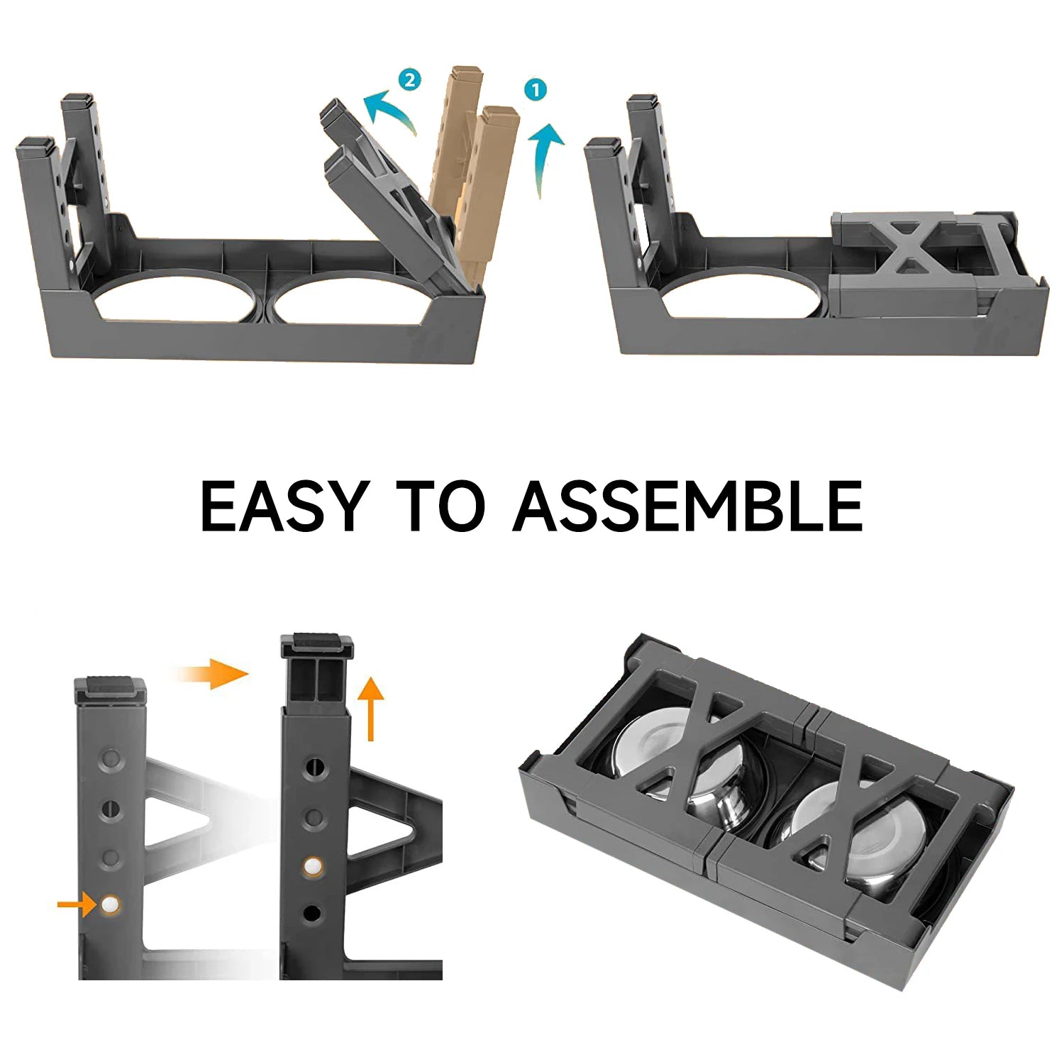 Gamelle surélevée à hauteur réglable